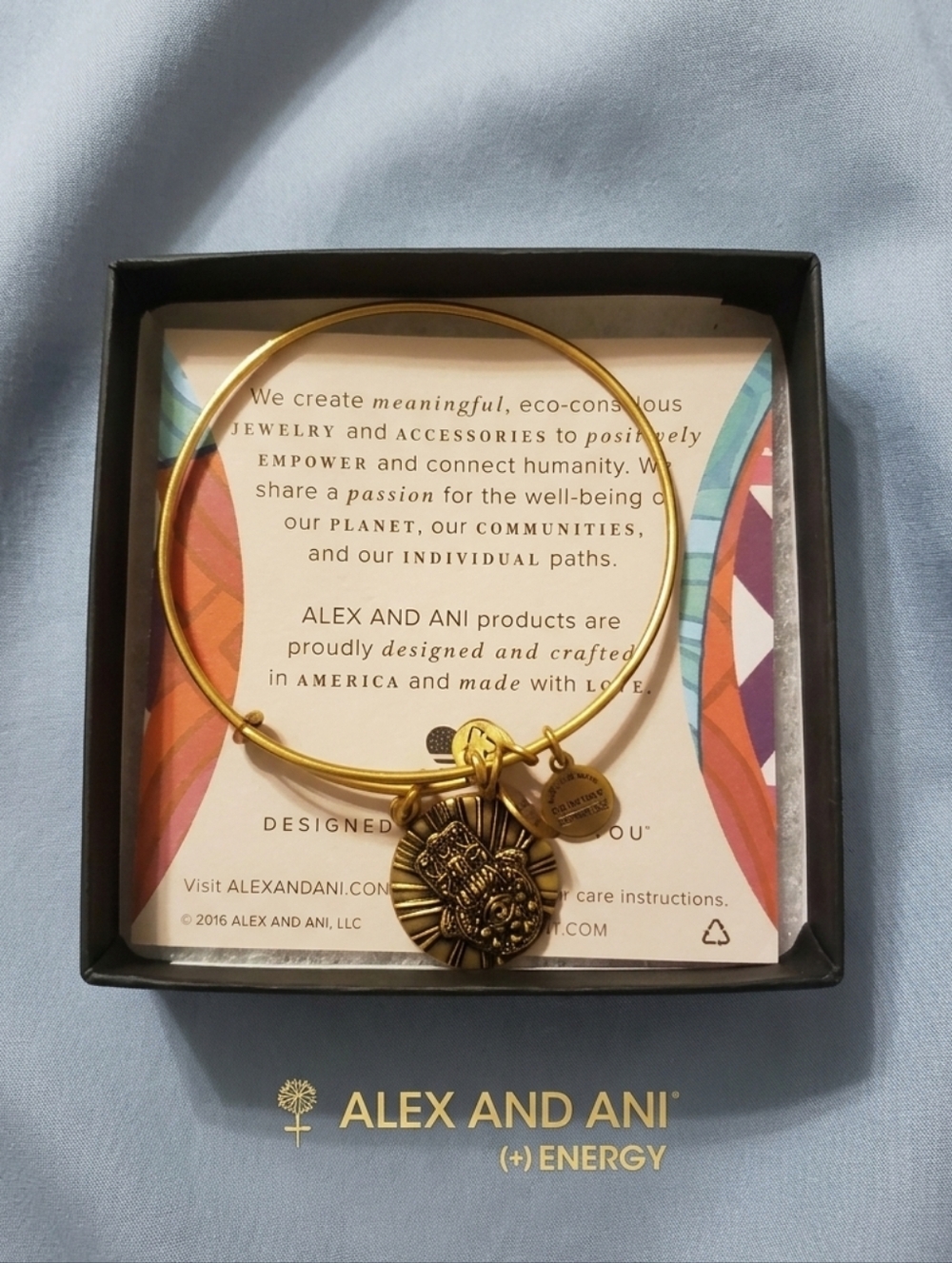 NEW Alex and Ani Hand of Fatima Gold Bangle